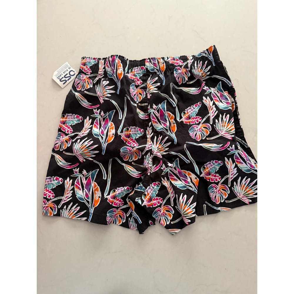 American Eagle Mens Tropical Floral Boxer Shorts Black XS 26-28 Cotton Stretch - Picture 3 of 3